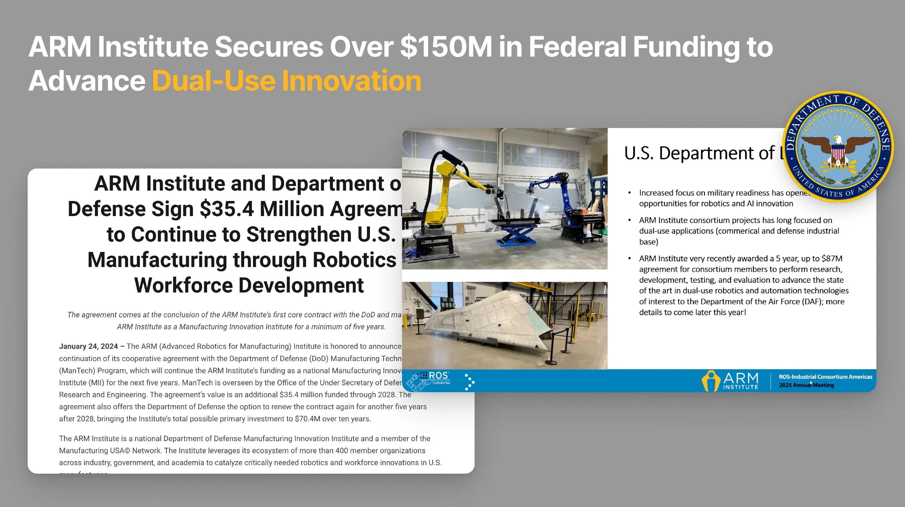 ARM Institute Funding Information